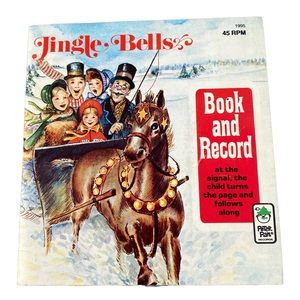 1977 Jingle Bells Book 45 RPM Record Peter Pan Records USA Vintage